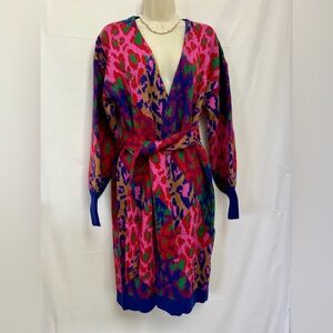 Farm Rio Rainbow Midnight Leopard Cardigan *NWT *Oversized